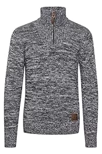 !Solid Pullover & Strickmode !Solid SDPhilostrate Herren Strickpullover Troyer Grobstrick Pullover mit Stehkragen und Reißverschluss