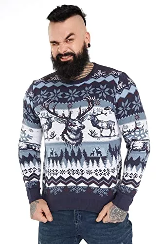 U LOOK UGLY TODAY Pullover & Strickmode U LOOK UGLY TODAY Hässlicher Weihnachtspullover Herren Unisex Lustiger Chunky Fair Isle Gestrickter Festlicher Pullover für Party