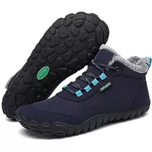 SAGUARO Stiefel SAGUARO Barfußschuhe Winter Warm Wasserabweisend Gefüttert Winterschuhe für Damen Herren Gr.36-46