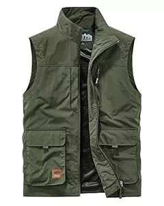 Btmpmcs Westen Btmpmcs Herren Outdoor Anglerweste mit Vielen Taschen Schnelltrocknende Freizeitweste Leicht Atmungsaktiv Ärmellose Jacke Camping Fotografie Jagd Multifunktionsweste