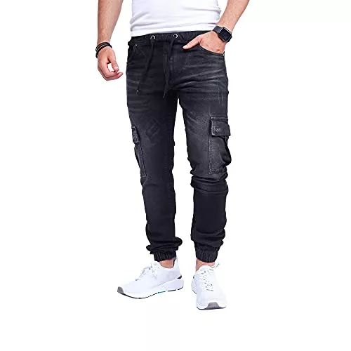 Styleko Jeans Styleko Herren Cargo Jeans Hose Herren Jeans Hose für Männer Jungen Regular Slim fit Denim Destroyed Jogger Freizeithose Casual Jeans Pants Jeans Herren Stretch 8003