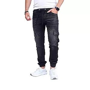 Styleko Jeans Styleko Herren Cargo Jeans Hose Herren Jeans Hose für Männer Jungen Regular Slim fit Denim Destroyed Jogger Freizeithose Casual Jeans Pants Jeans Herren Stretch 8003
