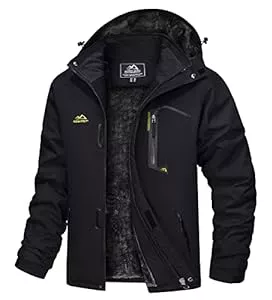 TACVASEN Jacken TACVASEN Herren Winter Wasserdichte Winddichte Winterjacke Warme Fleece-Futter Ski Regenmantel mit Kapuze