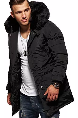 behype. Mäntel behype. Herren Winter-Parka Winter-Jacke mit Kunstfell an der Kapuze 55-1723