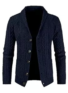AlvaQ Strickjacken AlvaQ Strickjacke Herren V Ausschnitt Strick Cardigan Langarm Knöpfe Strickpullover Einfarbige Strickmantel(S-2XL)