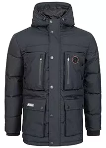 Geographical Norway Jacken Geographical Norway Herren Winterjacke Parka Jacke Kapuze Hoodstrings Chest, Pocket & Sleeve Patch