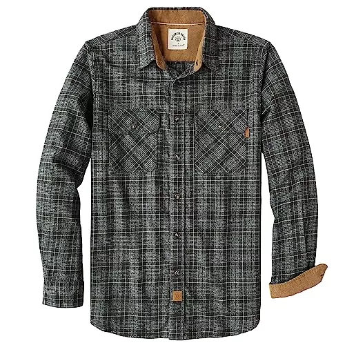 Dubinik Hemden Dubinik® Flanellhemd Herren Button Down Kariert Baumwollhemd Freizeithemd Hemd Herren Langarm mit Zwei Brusttasche