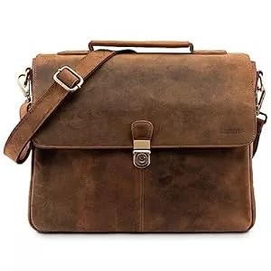 LEABAGS Taschen & Rucksäcke LEABAGS Leder Umhängetasche Herren Aktentasche Vintage Laptoptasche Messenger Bag für 15 Zoll Laptop, Umhängetasche mit Schultergurt, Notebooktasche Leder，Arbeitstasche,Schultertasche