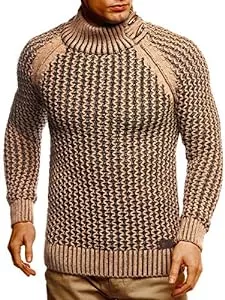 Leif Nelson Pullover & Strickmode Leif Nelson Herren Strick-Pullover Rollkragen Slim Fit für Winter Sommer Moderner schwarzer Männer Winterpullover Sweatshirt Langarmshirt Herren Basic Hoodie-Shirt LN5295