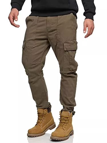 Indicode Jeans Indicode Herren Walsh Cargohose aus Baumwolle mit 6 Taschen | Freizeithose für Männer