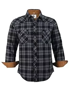 Coevals Club Hemden Coevals Club Herren Flanellhemd Langarm Kariertes Druckknöpfe Baumwolle mit Tasche Normale Passform Freizeithemd