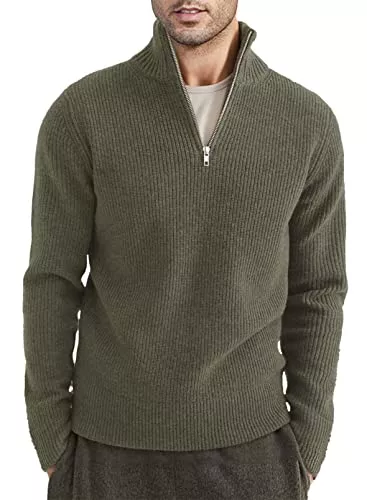 AlvaQ Pullover & Strickmode AlvaQ Pullover Herren Komfort Strickpullover Herren Warmer Pullover Herren Winter 1/4 Zip Pulli Sweater Tehkragen Mit Reißverschluss