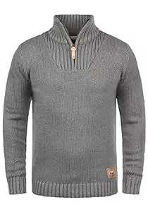 !Solid Pullover & Strickmode !Solid SDPetro Herren Strickpullover Troyer Grobstrick Pullover mit Stehkragen und Reißverschluss
