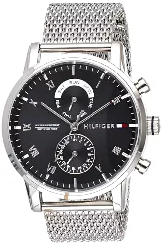 Tommy Hilfiger Uhren Tommy Hilfiger Multi Zifferblatt Quarz Uhr für Herren Edelstahl-Mesh Gliederarmband