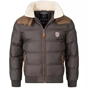 Geographical Norway Jacken Geographical Norway Herren Steppjacke Winterjacke S - 7XL – Gefütterter Warmer Anorak - Outdoor Jacke für den Winter/Herbst im Bundle mit UD Beanie