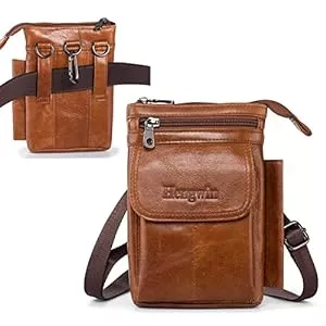 hengwin Taschen & Rucksäcke Hengwin Handy Holster Tasche Echtes Leder Umhängetasche für iPhone 15Pro 15Pro Max 15Plus 14Plus 14Pro Samsung S23Ultra