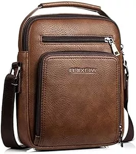 Hjkiopc Taschen & Rucksäcke Hjkiopc Umhängetasche Herren Schultertasch Crossbody Handytasche Messenger Bag Herrentasche Shulder Bag Leder Brusttasche