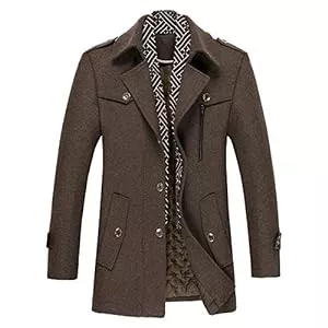 Allthemen Mäntel Allthemen Wintermantel Herren Slim Fit Kurzmantel Herren Wolle Warm Mantel Wollmantel Mantel Winter