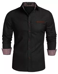 COOFANDY Hemden COOFANDY Herren Hemd Langarm Jeanshemd Denim Shirt Langarmhemd Cowboy-Style Freizeit Hemd männer Kent-Kragen Business Casual