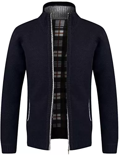 Pinkpum Strickjacken Pinkpum Strickjacke Herren Fleecejacke Sweatjacke Mit Reißverschluss Trachtenjacke, Gestrickt Cardigan Herren Wintermantel