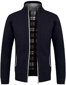 Pinkpum Strickjacken Pinkpum Strickjacke Herren Fleecejacke Sweatjacke Mit Reißverschluss Trachtenjacke, Gestrickt Cardigan Herren Wintermantel