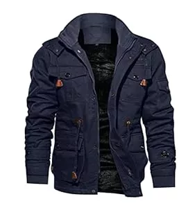 TACVASEN Jacken TACVASEN Herren Winter Fleece Übergangsjacke Gefütterte Militär Warme Outdoorjacke mit Abnehmbarer Kapuze
