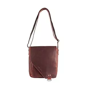 Arrigo Taschen & Rucksäcke Arrigo Crossover Umhängetasche Leder Schultertasche Damen und Herren Ledertasche mit Klappe Geschmeidiges Rindsleder - 27 x 24.5 x 7.5 cm
