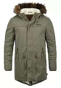 Indicode Jacken Indicode IDPulsoor Herren Winterjacke Parka Mantel gefüttert mit Teddy-Futter und Fellkapuze