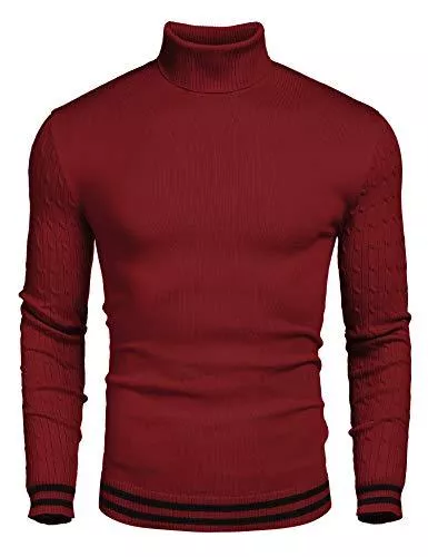 COOFANDY Pullover & Strickmode COOFANDY Rollkragenpullover Herren Slim Fit Strickpullover Feinstrick Basic Einfarbig Rollkragen Pullover Für Männer