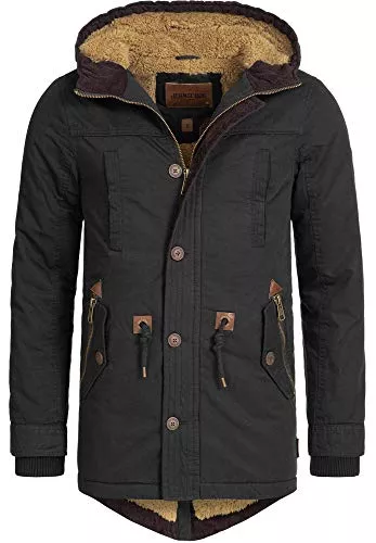 Indicode Jacken Indicode Herren Barge Winterjacke m. Kapuze & Teddyfutter | Winterparka Herrenjacke Parka