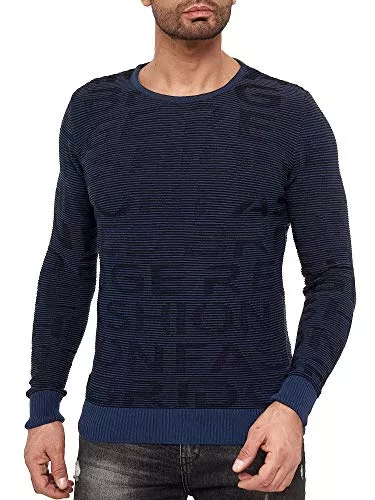 Redbridge Pullover & Strickmode Red Bridge Herren Pullover Strickpullover 3D Structure Kontrast