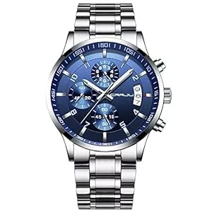 CRRJU Uhren CRRJU Herren Uhr wasserdichte Chronographen Armbanduhr Männer Edelstahlarmband Business Analog Quarzuhr mit Kalender