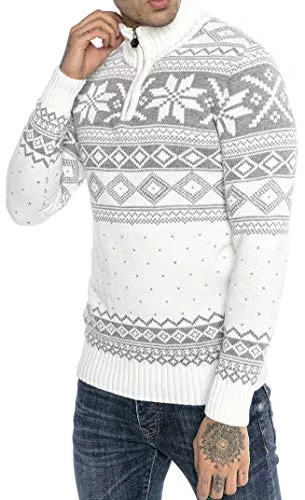 Redbridge Pullover & Strickmode Red Bridge Herren Strickpullover Norweger Pullover Stehkragen
