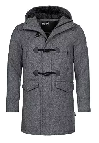 Indicode Mäntel Indicode Herren Liam Dufflecoat | Wintermantel Wollmantel Herrenmantel Mantel für Männer