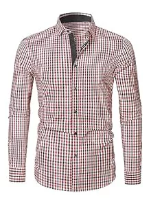 APOONABA Hemden APOONABA Herren Hemd Kariertes Freizeithemd Business Hemden für Herren Langarm Baumwolle Shirts Klassisch Western Hemden Regular Fit
