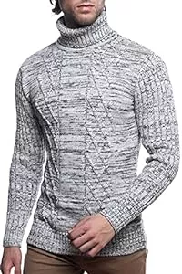Karl´s People Pullover & Strickmode Karl´s People Herren Strick-Pullover mit Rollkragen • Männer Winter Rollkragen-Pullover • Warmer Herren Rolli stylischer Herren Strick-Pulli • Angenehmer Männer Pulli Grobstrick 7489