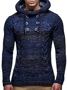 Leif Nelson Pullover & Strickmode Leif Nelson Herren Strickpullover mit Kapuze/Hochwertiger Winterpullover im Regular Fit Schnitt, ideal für Casual und Business-Looks, in vielfältigen Größen und Farben verfügbar