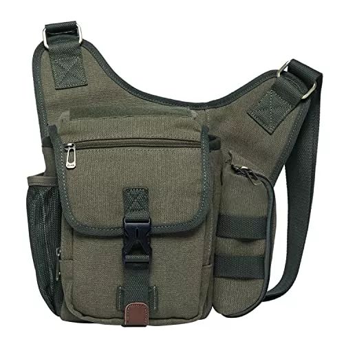 KAUKKO Taschen & Rucksäcke KAUKKO Canvas - Brusttasche für Damen und Herren - Umhängetasche