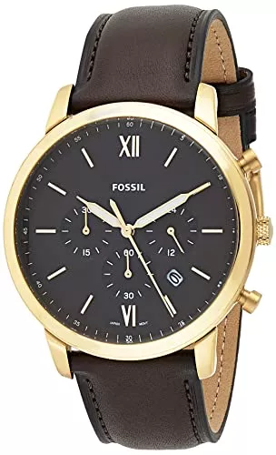 Fossil Uhren FOSSIL Herrenuhr Neutra Chrono, 44mm Gehäusegröße, Quarz-Chronographenwerk, Lederarmband