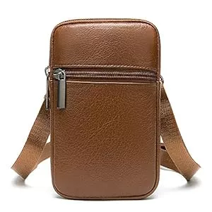 MXFDOKD Taschen & Rucksäcke Herren Umhängetasche Leder Schwarz, Handytasche Zum Umhängen Herren, Gürteltasche Hängetasche Klein Herren Schultertasche Handy Tasche Umhängen Männer Messenger Bag Reisegepäck Smartphone Tasche