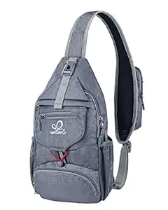 WATERFLY Taschen & Rucksäcke WATERFLY Brusttasche Sling Bag Klein: Faltbarer Herr Crossbody Bodybag Crossbag Slingbag Crossover Single Chest Rucksack Schultertasche Schulterrucksack Cross Body Herren Damen Reisen Wandern