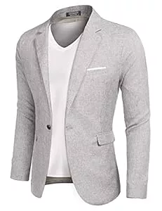 COOFANDY Blazer COOFANDY Herren Anzugjacke Sakko Sportlich Freizeit Blazer Regular Fit Männer Anzug EIN Knopf Business