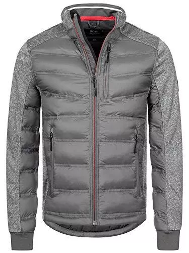 Indicode Jacken Indicode Herren Alterio Steppjacke mit Softshell-Ärmeln | gefütterte sportliche Übergangsjacke in Daunenjacken-Optik Herrenjacke Moderne leichte Winterjacke warme Jacke für Männer