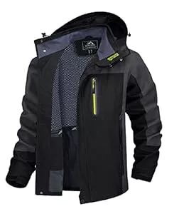 TACVASEN Jacken TACVASEN Herren Outdoorjacke Wasserabweisend Wanderjacke Leicht Übergangsjacke Funktionsjacke Trekkingjacke mit Abnehmbarer Kapuze