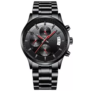 CRRJU Uhren CRRJU Herren Uhr wasserdichte Chronographen Armbanduhr Männer Edelstahlarmband Business Analog Quarzuhr mit Kalender