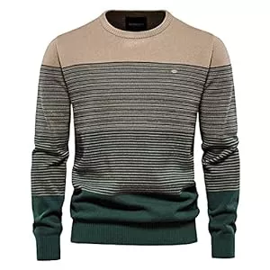 SSBZYES Pullover & Strickmode HUIPYOU Herren Pullover Herren gestreifter Kontrast Pullover Herren schmaler Rundhals gestreifter Pullover Herren Pullover Casual Top