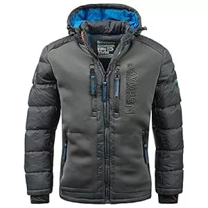 Geographical Norway Jacken Geographical Norway Herren Steppjacke Winterjacke mit Kapuze – Gefütterter Warmer Anorak S-7XL Outdoor SKI Snowboard Kapuzenjacke für den Winter/Herbst - IMS Production