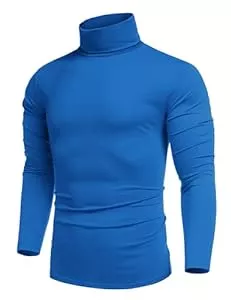 COOFANDY Langarmshirts COOFANDY Herren Longsleeve Rollkragenpullover Regular Fit Langarmshirts Rollkragen Pullover Baumwolle Sweatshirt Unterzieh Elastisch Einfarbig