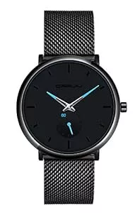 MicLee Uhren MicLee Herren Uhr Analog Chronograph 30 M Wasserdicht Quarz Uhr Armbanduhr Stoppuhr Ultra Dünne Business Uhren mit Edelstahlgewebe Milanaise Mesh Band Einzigartig Verstellbar