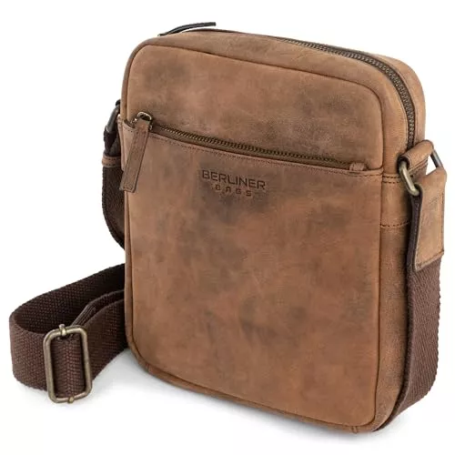 Berliner Bags Taschen & Rucksäcke Berliner Bags Premium Umhängetasche Tom aus Buff Hunter Leder, Kleine Schultertasche für Herren